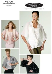 8796 VOGUE NYC LINED OR NOT PANEL TIED JACKET  PATTERN LG-XXL UNCUT